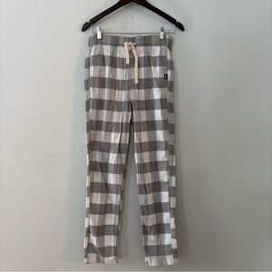 Hollister Flannel Gray White Plaid Pajama Pants Women’s Sz XS Cotton Viscose